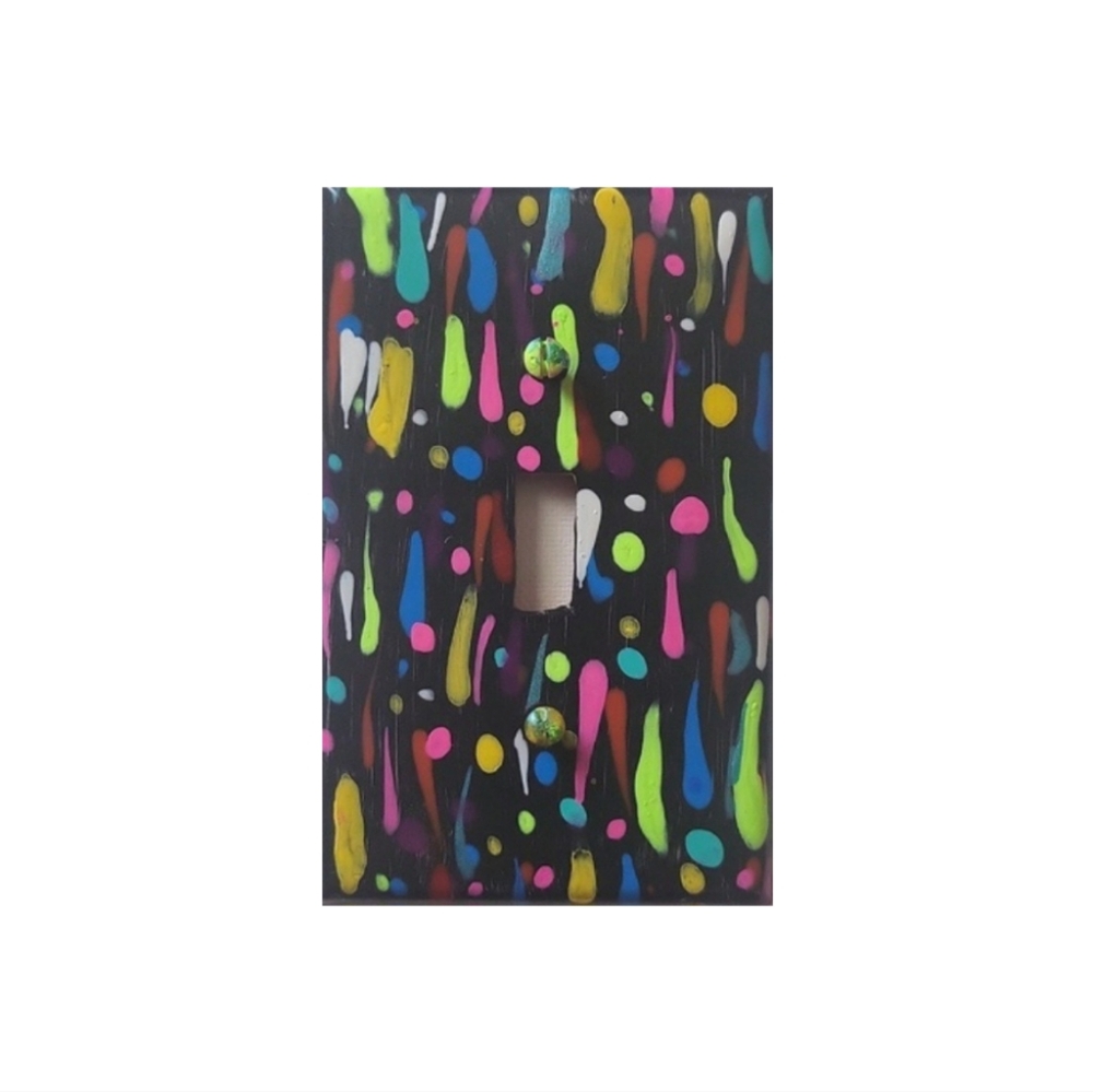 Hand Crafted Abstract Design Single Toggle Light Switch Plate - Picture 1 of 2